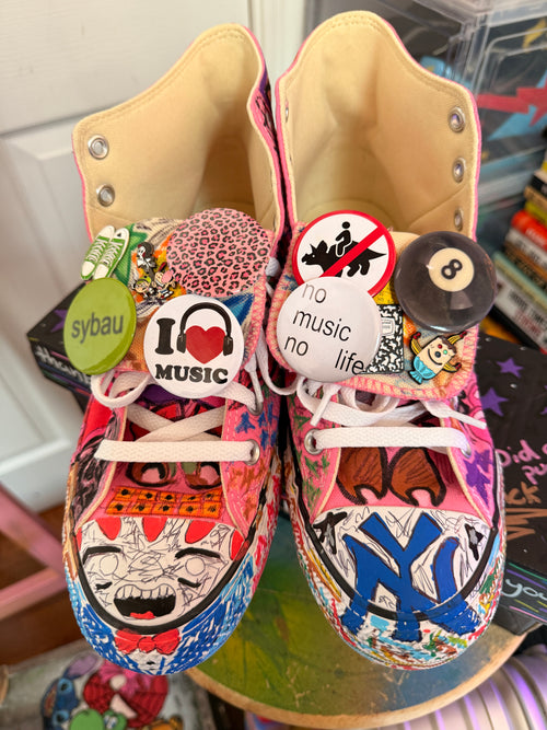 pink cosmos converse (high top)