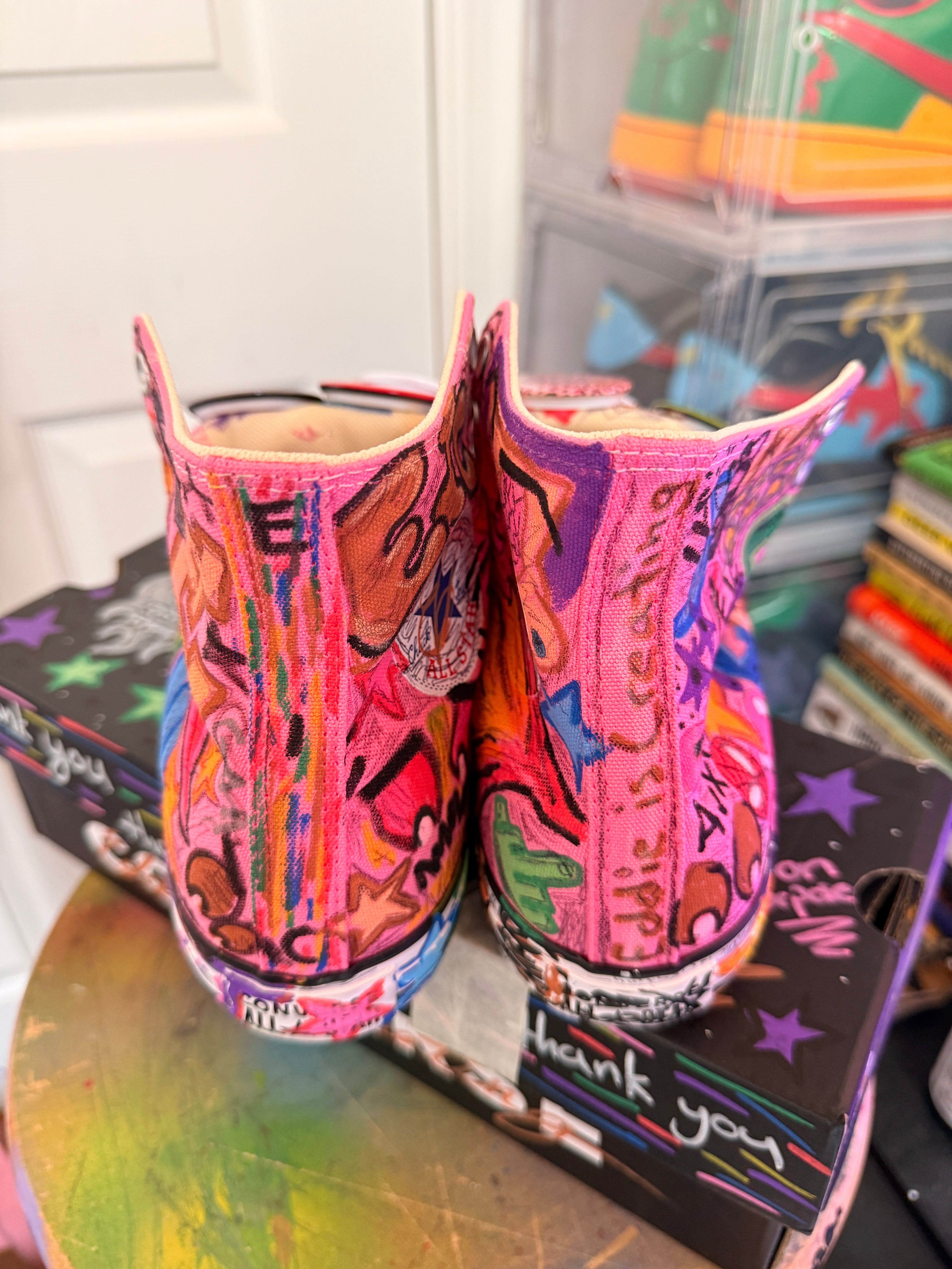 pink cosmos converse (high top)