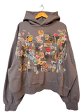 nyc throw up hoodie grey
